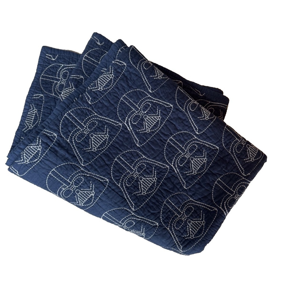 Pottery Barn Kids x Official Star Wars Darth Vader Quilt Twin Navy 100% Cotton
